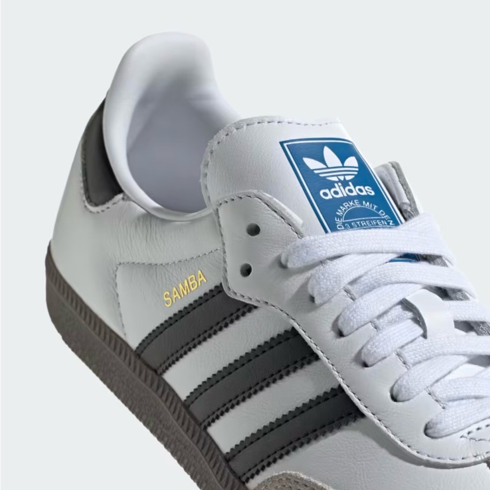 Adidas White and Black Samba Retro Sneakers - Picture 2 of 6